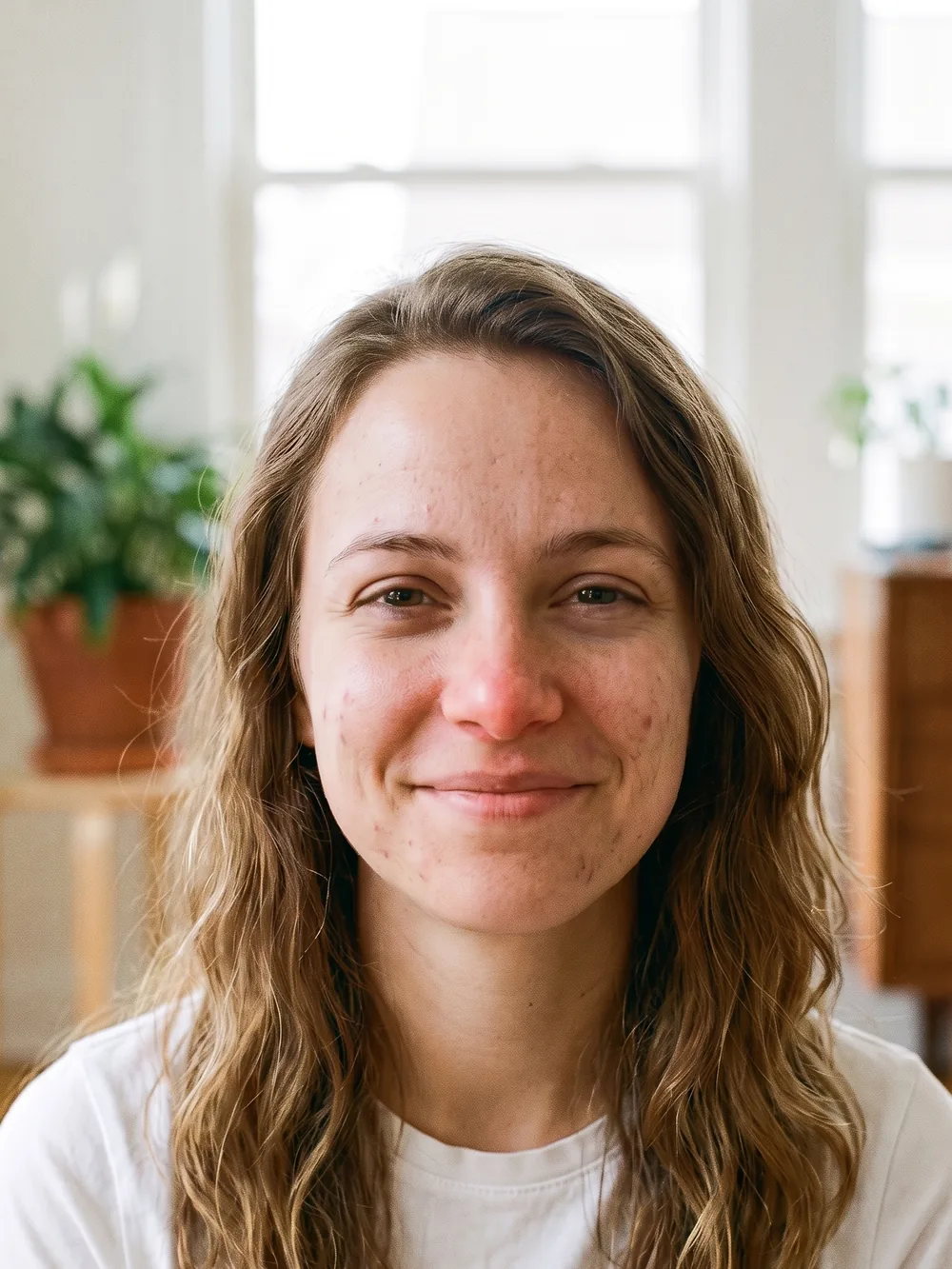 Under-eye treatment preview with reduced dark circles
