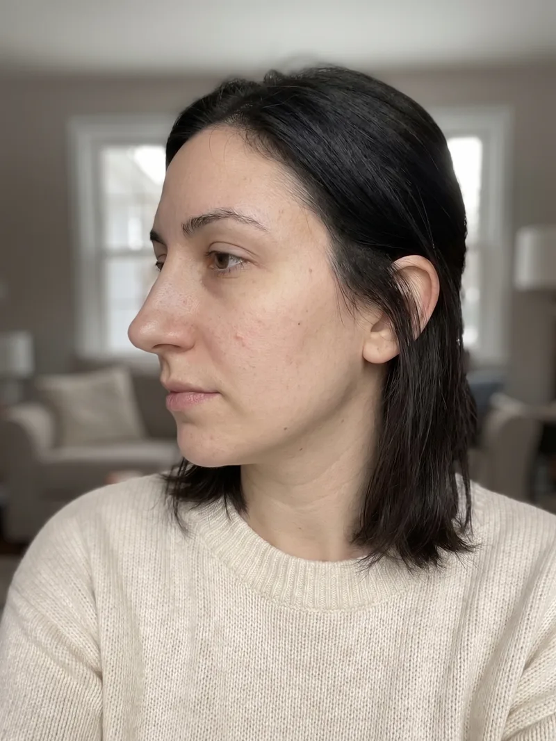 Rhinoplasty profile after (AI preview)