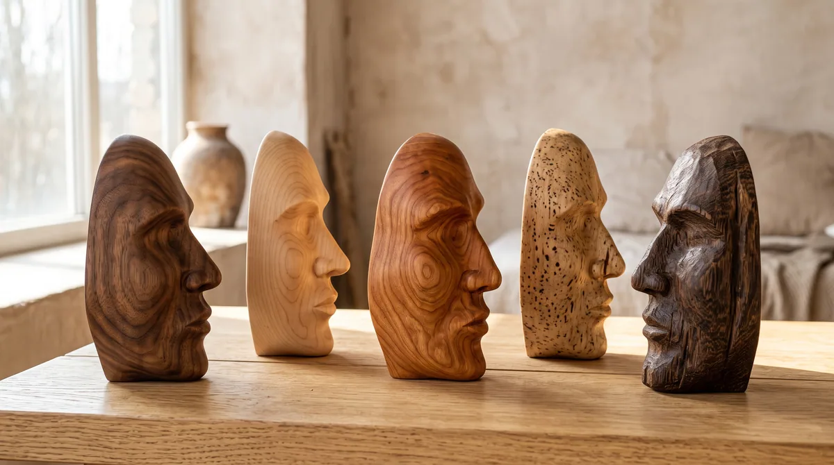 Unique wooden profiles representing individual variation