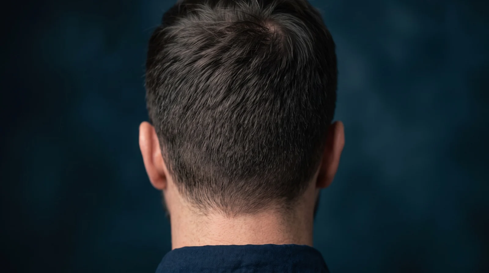 Extreme macro of a healthy scalp along the frontal hairline showing individual follicles