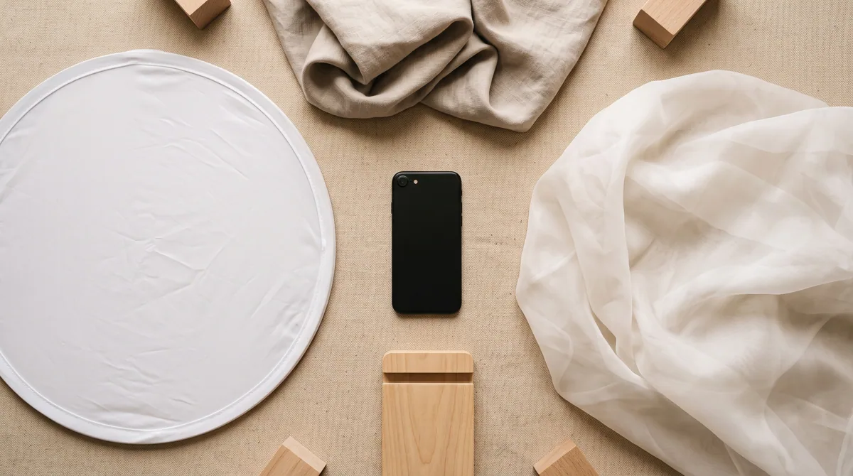 Simple lighting and backdrop tools for consistent photos
